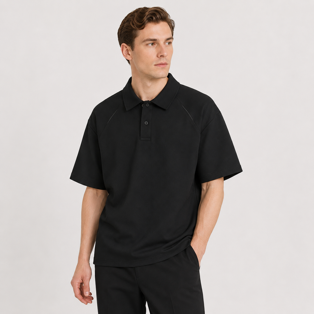 Robust herre poloskjorte i tung bomullskvalitet. Ideell for en stilren og komfortabel look.
