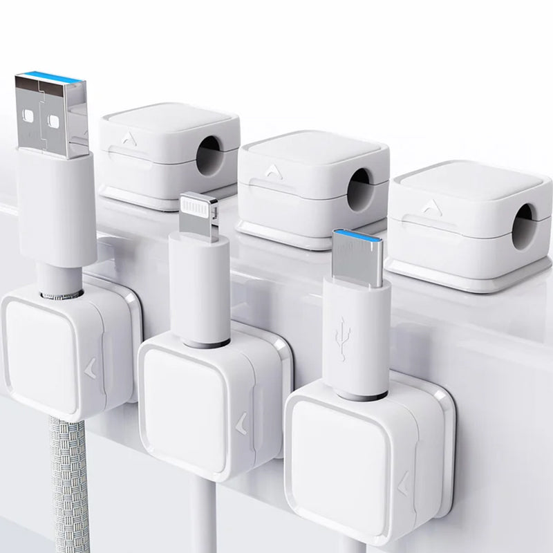 Optimalisert for kontorrekvisita: magnetisk kabelorganisator med 3 klips.