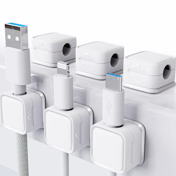 Optimalisert for kontorrekvisita: magnetisk kabelorganisator med 3 klips.