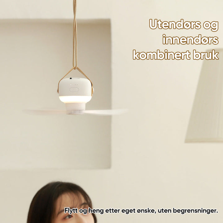 Praktisk takvifte med integrert lys og fjernkontroll for enkel justering under camping.