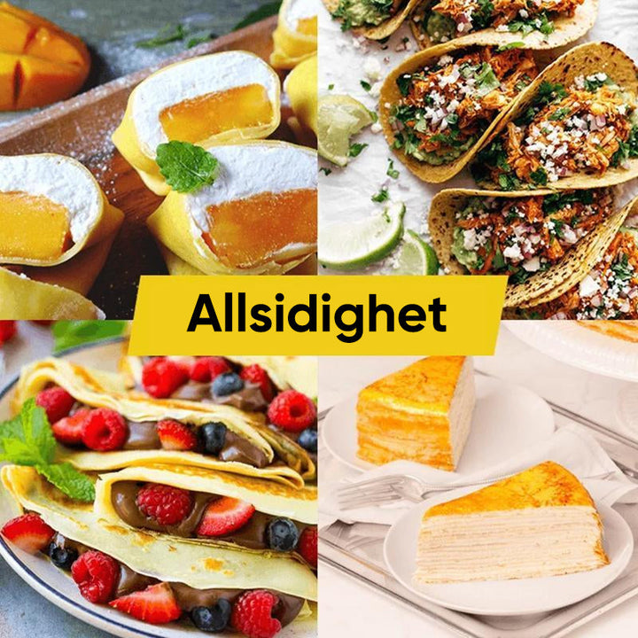 Allsidig bærbar crêpe maker/pannekakemaskin for enkle og deilige frokoster hjemme.