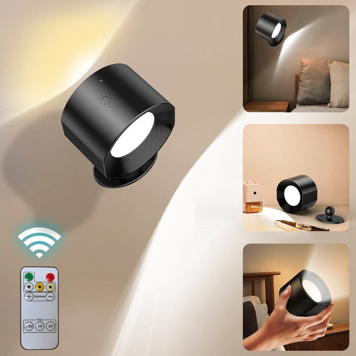 Trådløs LED vegglampe med USB-lading. Magnetisk feste, moderne design for fleksibel belysning.