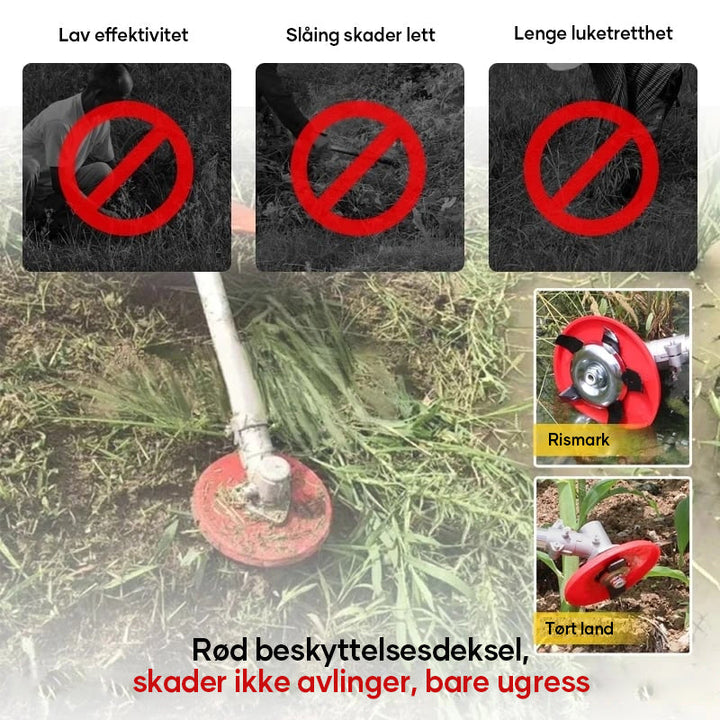 Ugressskive som trådkuttertilbehør, perfekt for presis ugressfjerning i hagen.