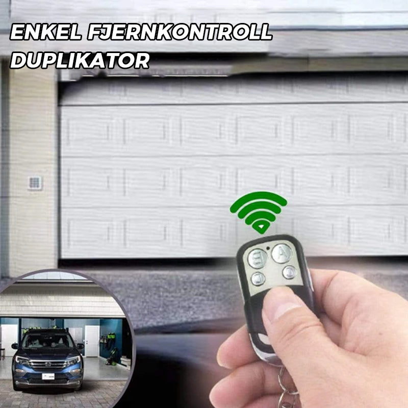 Elektronikk duplikator for universalfjernkontroller. Støtter flere koder for garasje, port og smartehjem.