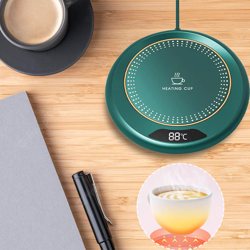 Varmebrikke med temperaturkontroll. Holder kaffe og te varm for perfekt drikkeopplevelse. Smart husholdningsutstyr.