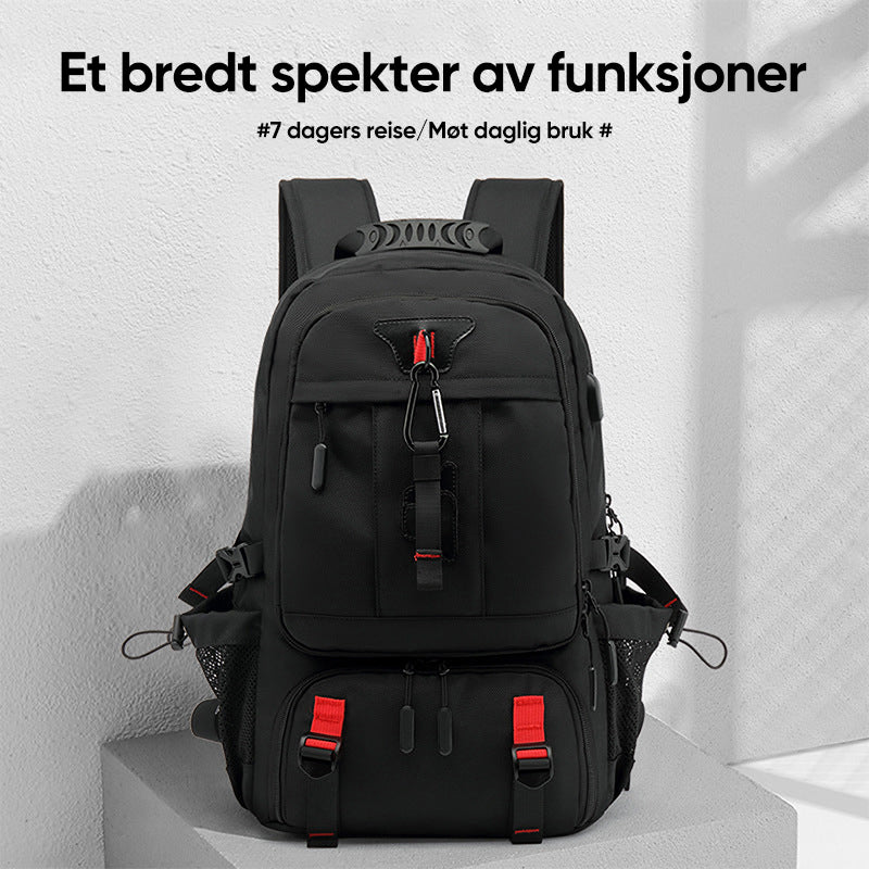 Unisex laptop-ryggsekk med stor kapasitet, laget av vanntett polyester, perfekt for reise.