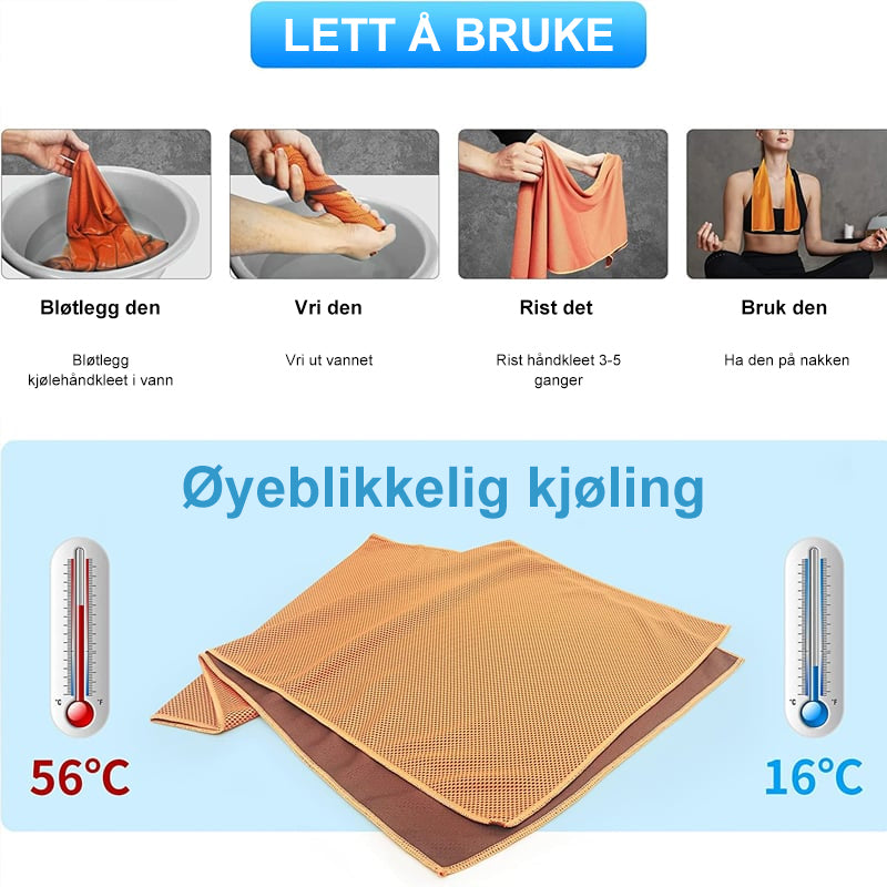 Praktisk kjølehåndkle til fitness. Absorberer svette og gir umiddelbar kjøleeffekt.