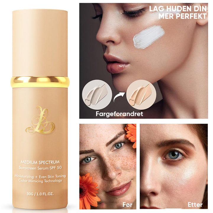 Hånd holder Kvinner Flytende Foundation. Essensiell makeup for langvarig, jevn ansiktssminke.