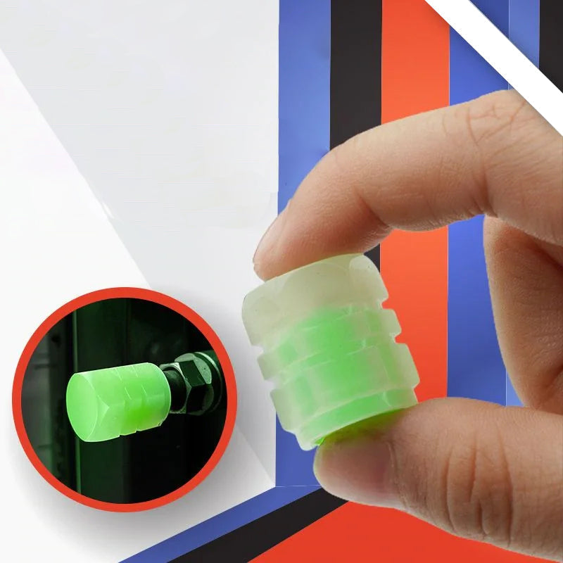 Fluorescerende ventildeksel som lyser, et must for nattkjøring. Stilfullt tilbehør til bilen.