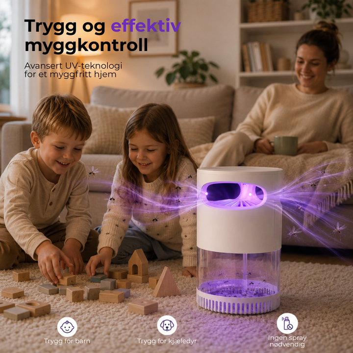 BuzzAway myggfelle på terrassen. Nyt sommerkvelden myggfri med denne effektive utendørs insektsfellen.