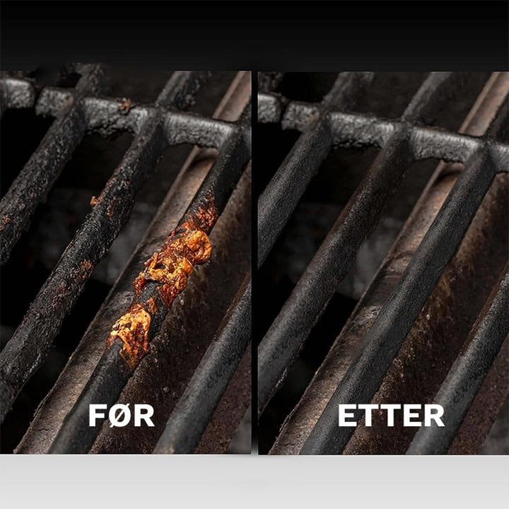 Grilltilbehør: Damprensebørste for enkel rengjøring av alle typer griller etter sommerens måltider.