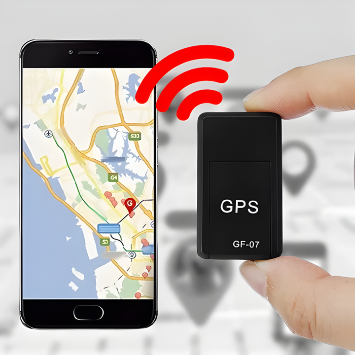 Kompakt svart GPS sporer for kjæledyr med sanntidssporing via mobilapp, gir trygghet for hund og katt.