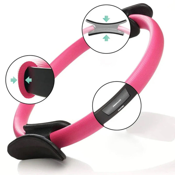 Lettvektig treningsring for enkel hjemmetrening eller å ta med på reise. For yoga og pilates.
