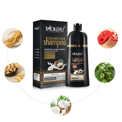 Nærbilde av glansfullt hår med naturlig farge fra unisex kokosolje hårfargesjampo. Sunt og vakkert.