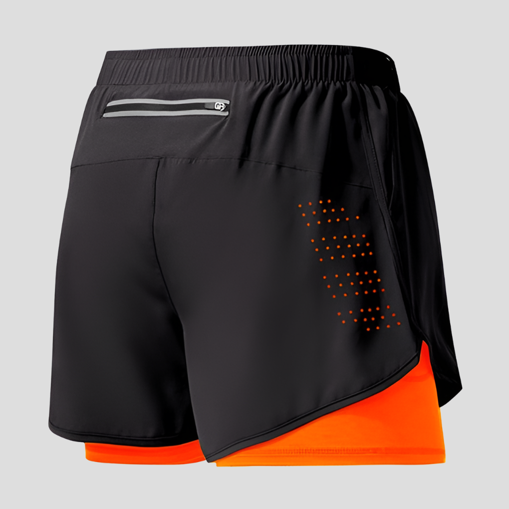 Pustende herre treningsshorts med glidelås. Perfekt for intensiv løping og aktiv bruk, gir god komfort.