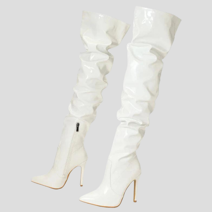 Stilige kvinners ankelstøvletter med 8 cm hæl, ideelle for daglig bruk og allværs. Komfortable og elegante.