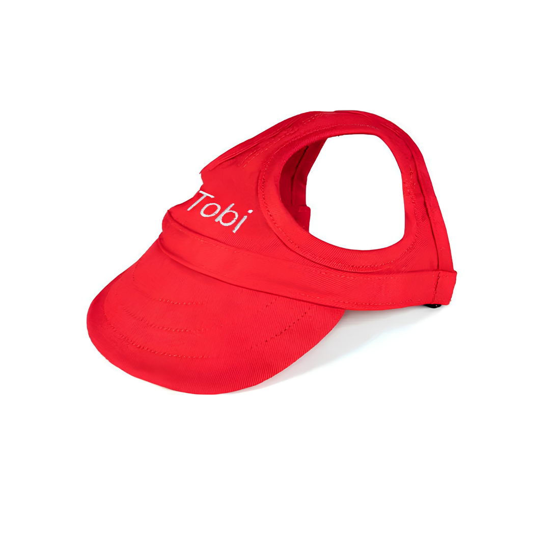 Komfortabel hundesolhatt i blått design, gir effektiv UV-beskyttelse for aktive hunder i solen. Perfekt kjæledyrtilbehør.