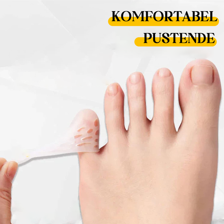 Komplett fotpleie med usynlige silikon tåbeskyttere. Lindrer smerte, reduserer friksjon og forebygger blemmer.