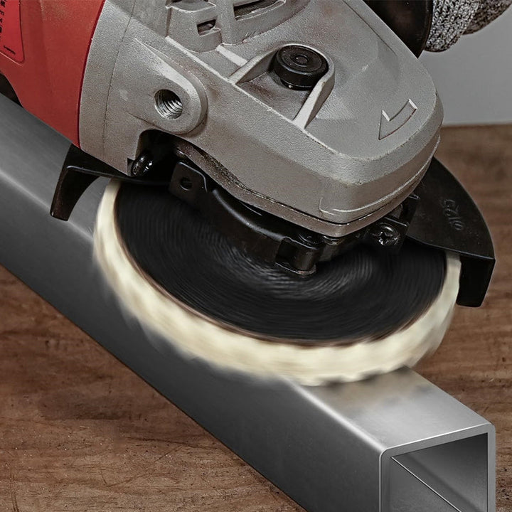 Ullfilt lamellskive poleringshjul for glansfull finish på metalloverflater.