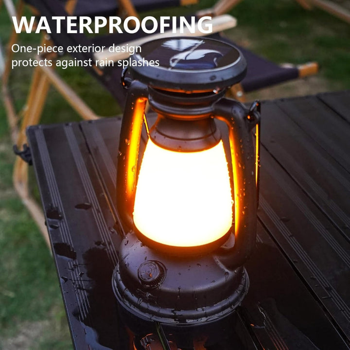 Portabel dimbar LED campinglykt. Utstyrt med solcelle og USB-lading for eventyr utendørs.
