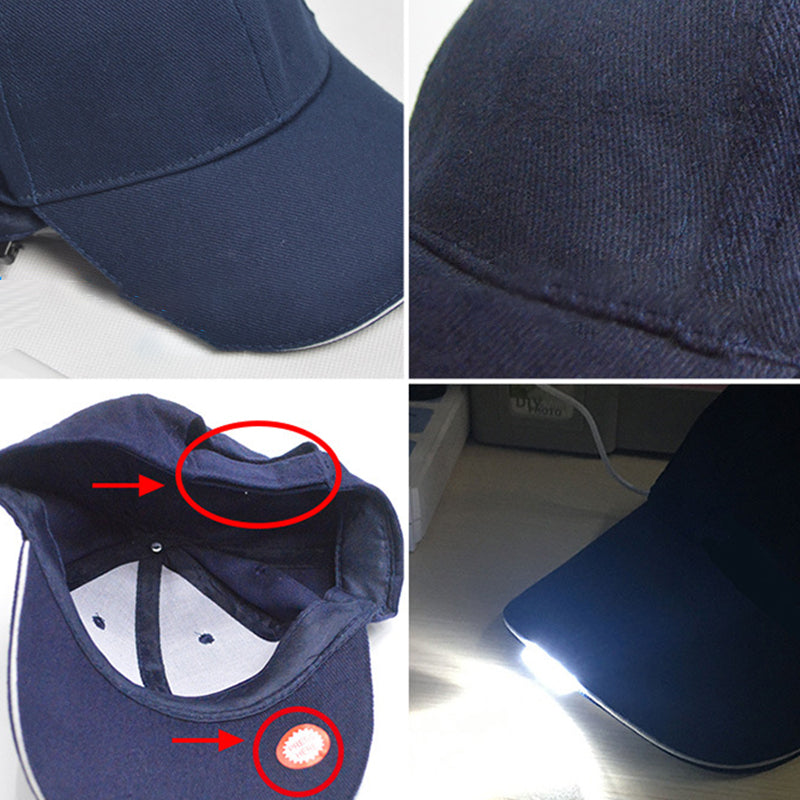 Unisex oppladbar LED-hette, ideell som hodelykt for løping, turgåing og fiske.