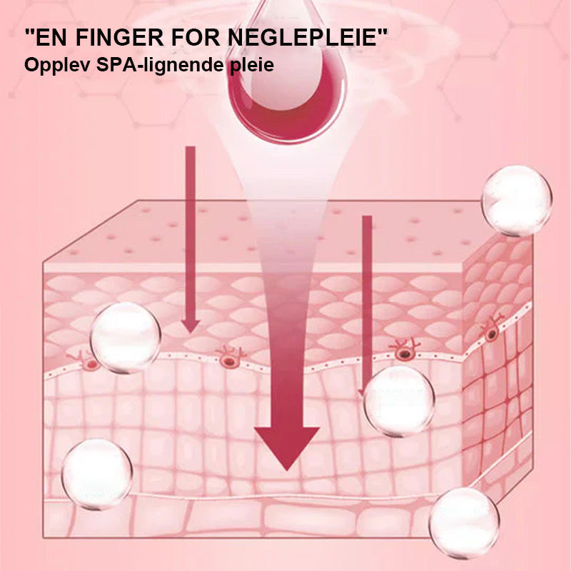 Pen flaske med neglevekstolje, designet for å pleie og styrke svake negler effektivt.