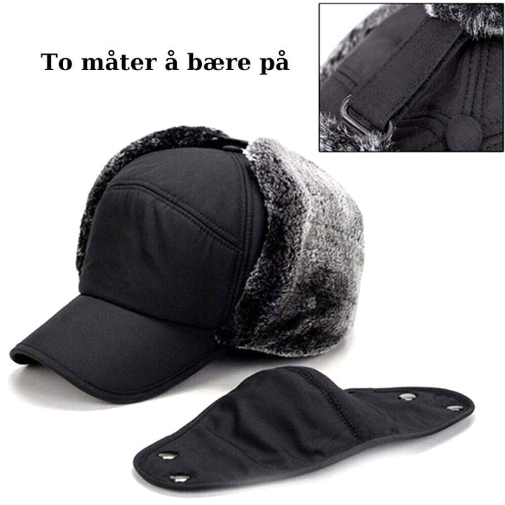 Allsidig unisex vinterlue; vindtett og varm, perfekt for både sport og fritid i kulden.