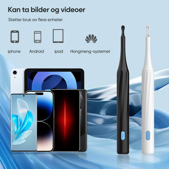 Trådløs ørevoksfjerner med HD-kamera og lys, et komplett hygieneverktøy for familiepleie.