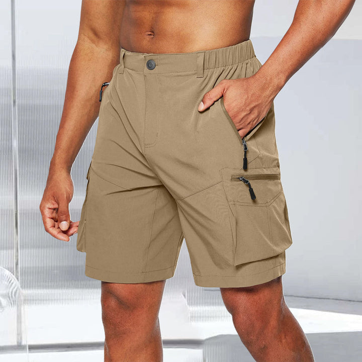 Menns sommershorts, lette og pustende, egnet for strand og urban utforskning.