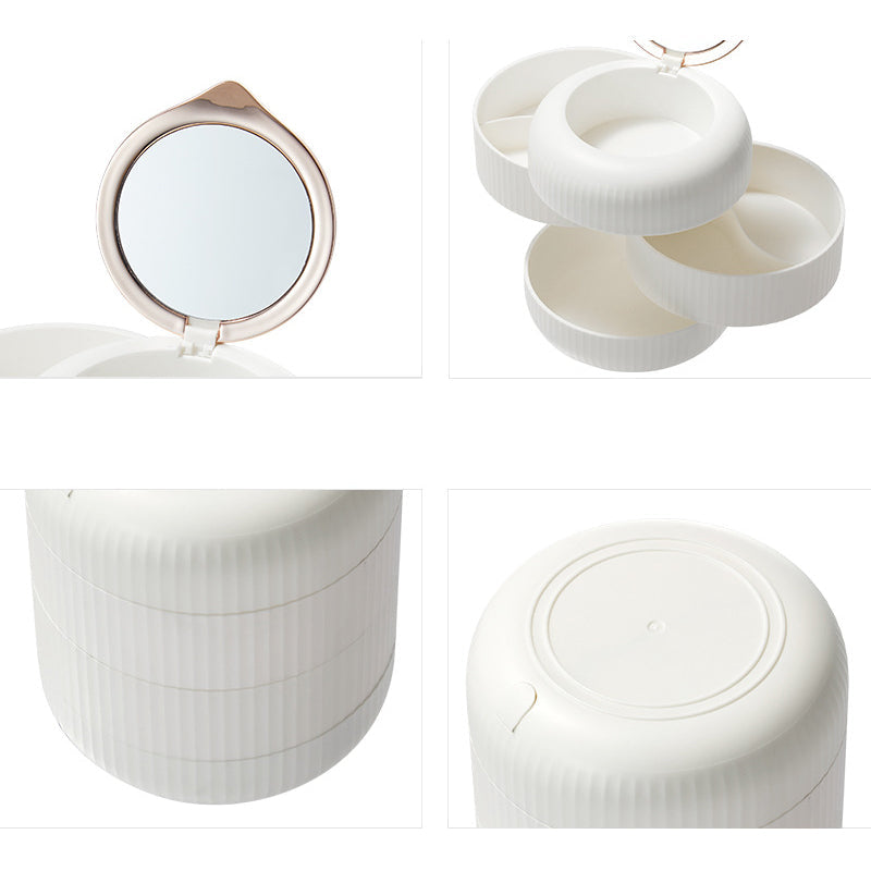 Perfekt gave: Elegant og praktisk flerlags smykkeskrin med roterende funksjon for kvinner.