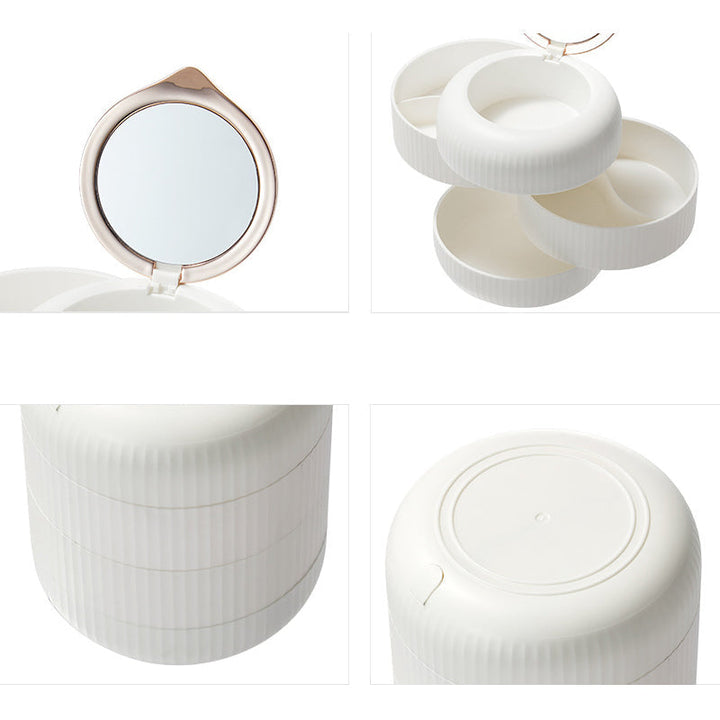Perfekt gave: Elegant og praktisk flerlags smykkeskrin med roterende funksjon for kvinner.