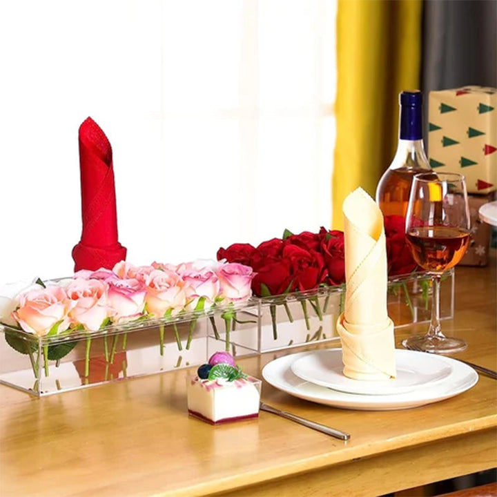 Akryl vase: en perfekt gave. Klar og elegant for blomster, beriker ethvert hjemmeinteriør.