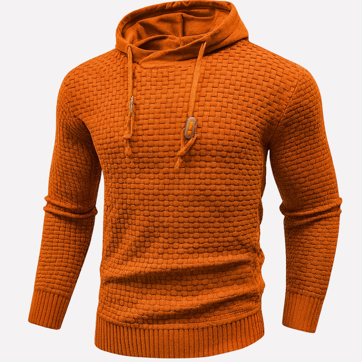 Menns komfortable hettegenser i klassisk sort. Allsidig pullover for hverdag og fritid.