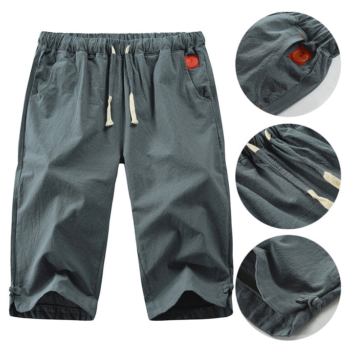 Komfortable og stilige herre shorts i lin/bomull, ideelle for sommer, reise og avslapning.