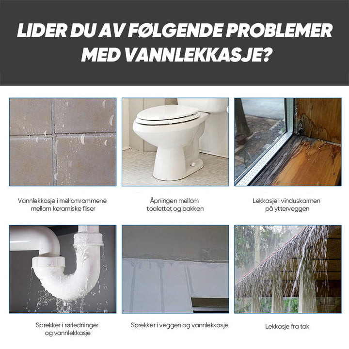 Beskytter hjemmet med klar vanntett forseglingsvæske, stopper lekkasjer og fukt.