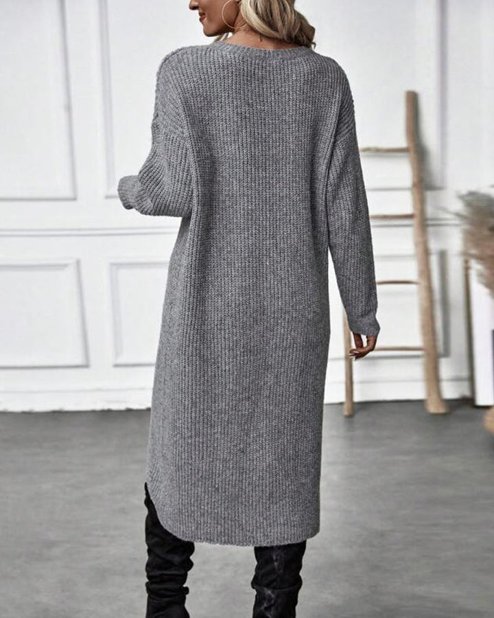 Allsidig casual genserkjole, en komfortabel hverdagskjole i elegant design for kvinner.