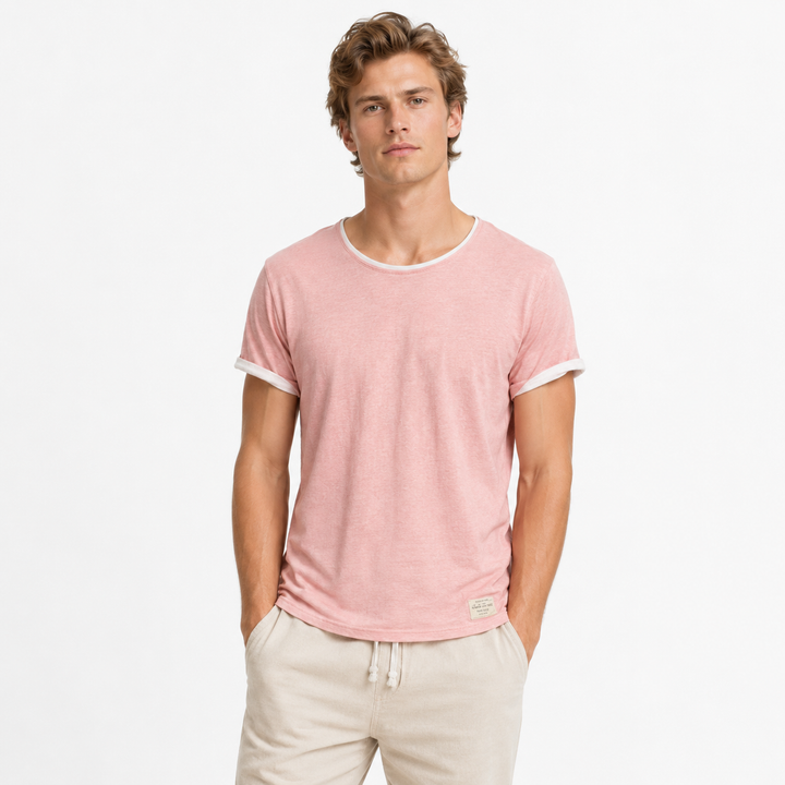 Japansk stil herre t-skjorte av bambus & bomull. Komfortabel, casual og minimalistisk for sommer.