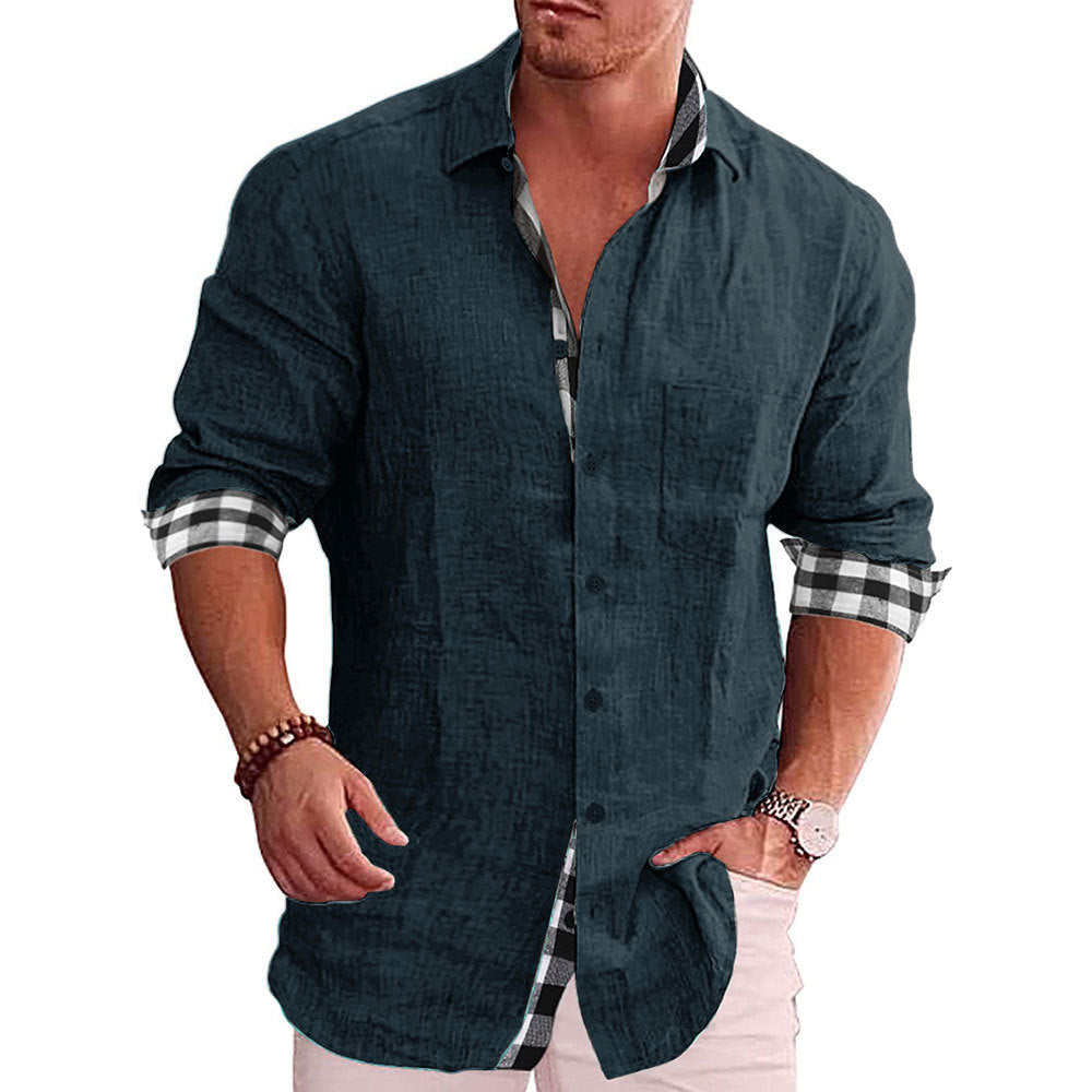 Herreskjorte i lett bomull med knapper og brystlomme. Perfekt for sommeren, uformell fritidslook.