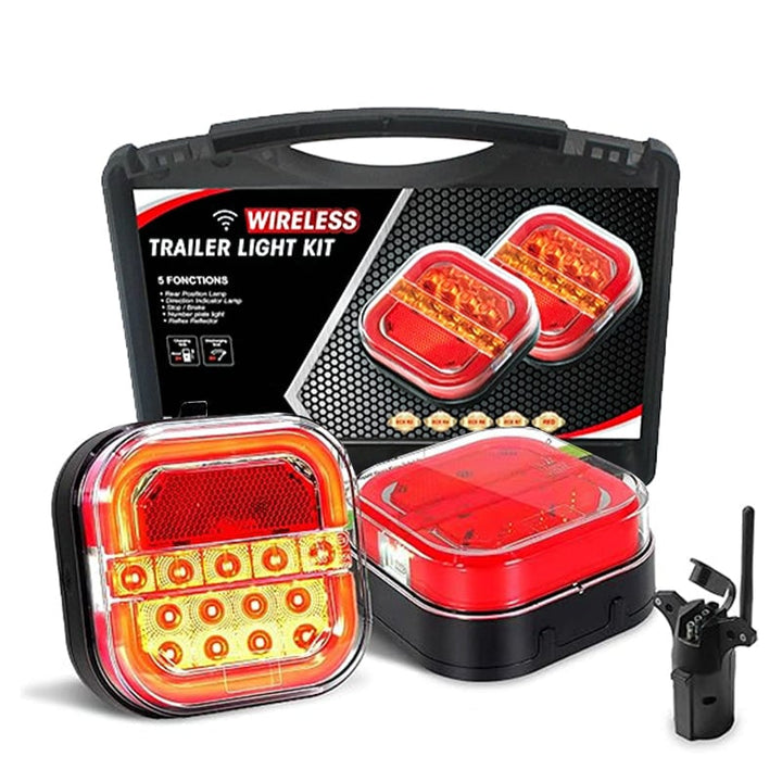 Trådløse LED tilhengerlys for optimal sikkerhet på vei. Enkel magnetisk montering.