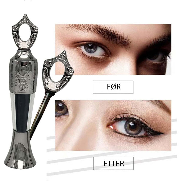 Nærbilde av et øye med perfekt påført naturlig pudder eyeliner, for en strålende look.