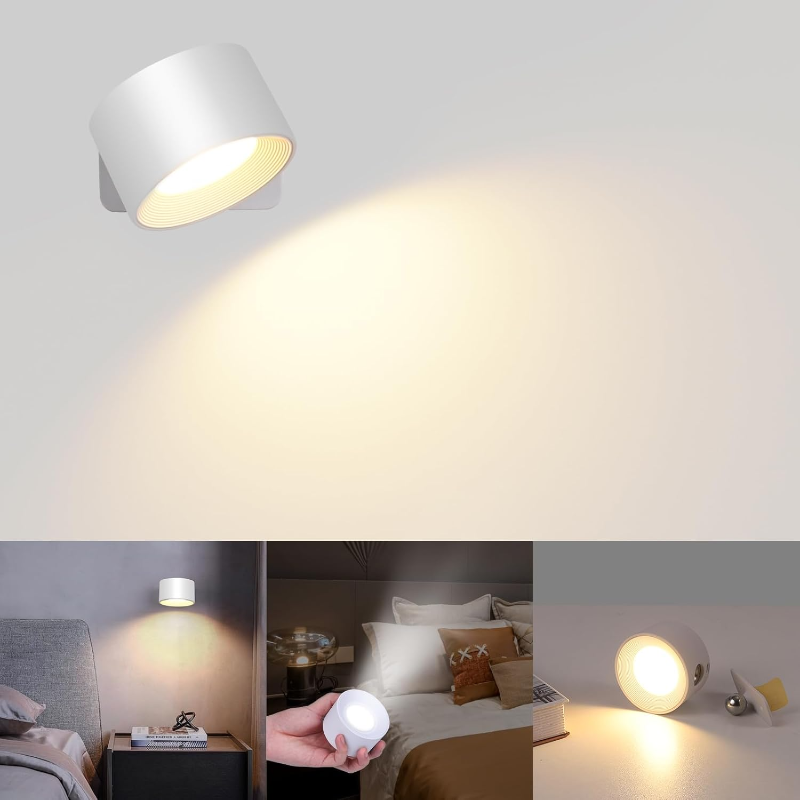 Berøringskontrollert trådløs LED vegglampe, roterende og oppladbar for smart, energieffektiv hjemmebelysning.