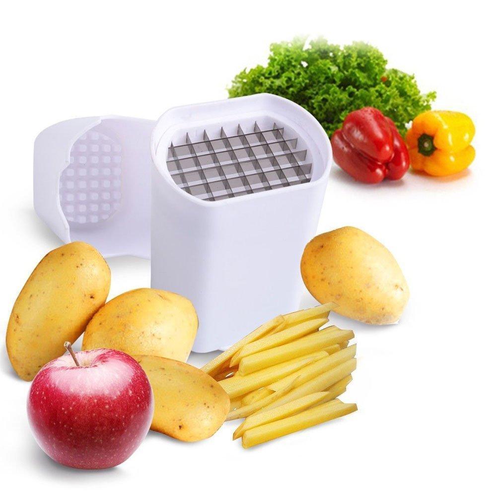 Moderne potetkutter i rustfritt stål for perfekt formede pommes frites. Tidsbesparende kjøkkenutstyr.