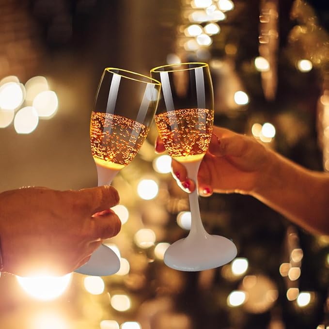 LED-belyst champagneglass for fest, bryllup og spesielle anledninger. Gjør feiringen ekstraordinær.