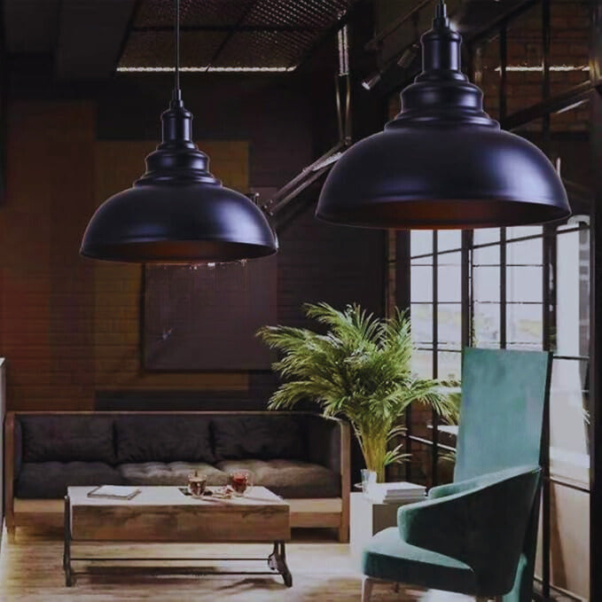 Dekorativ retro industriell pendellampe for hjemmet. Vintage stil til stue eller spisestue. Funksjonell lampe.