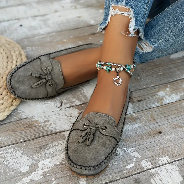 Dame ortopediske slip-on loafers med dempende såle for optimal komfort og støtte hele dagen.
