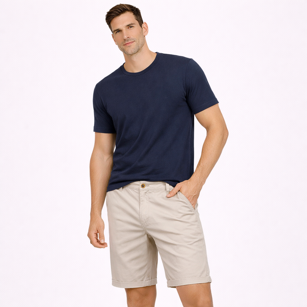 Godt sittende herreshorts for sommeren, komfortabel passform for fritid og hverdagsbruk. Stilrene shorts til menn.