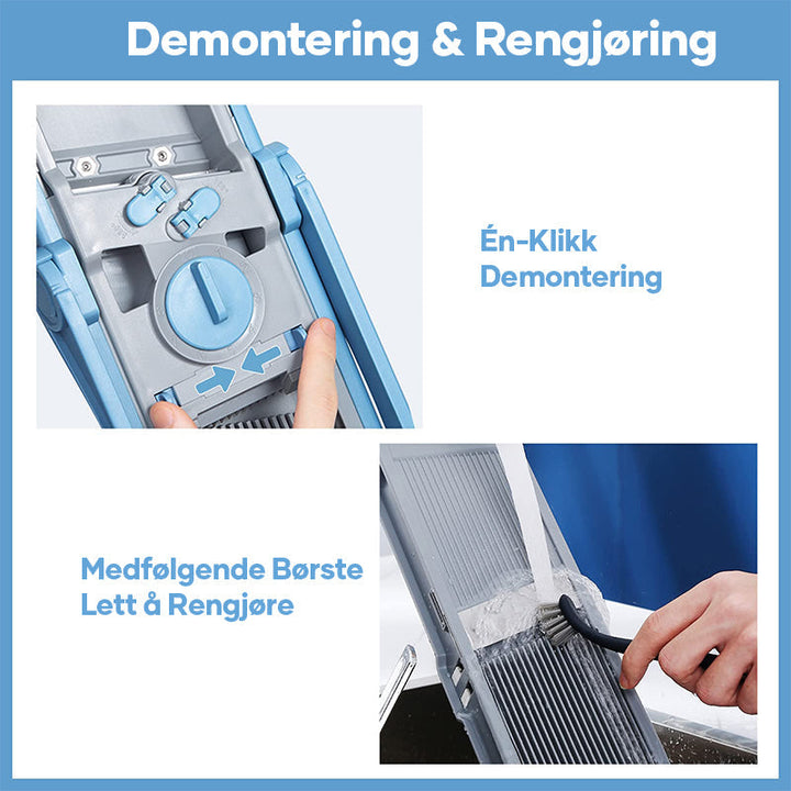 Ergonomisk grønnsakskutter for komfortabel og effektiv håndtering. Robust design for husholdning og daglig bruk.