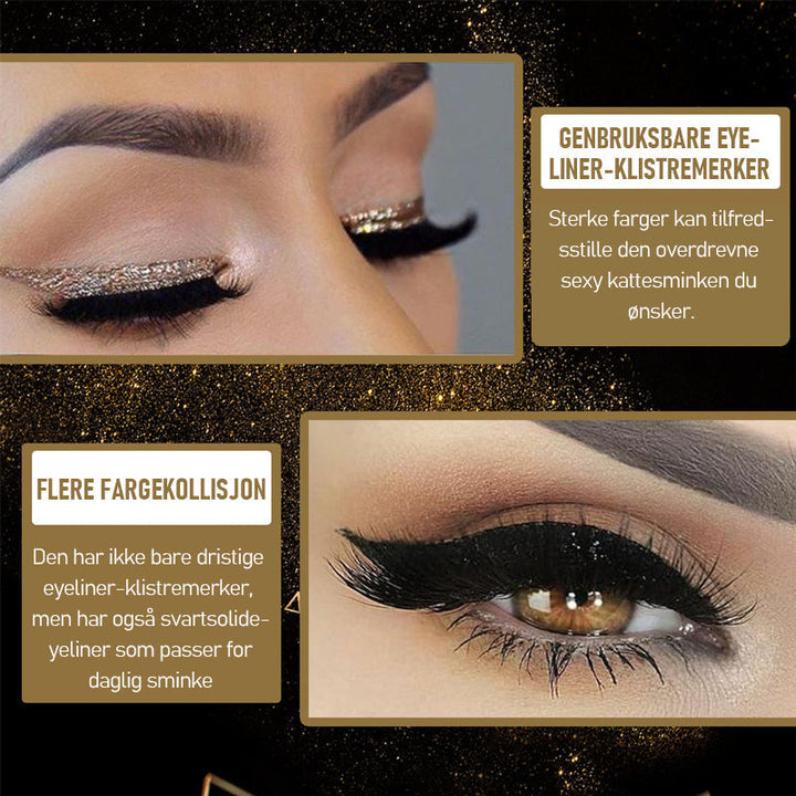 Øyesminke sett: gjenbrukbare vipper & eyeliner klistremerker. Få raskt perfekt kattøye look for kvinner.