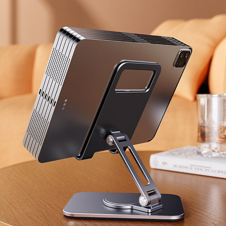 360° roterbart nettbrettstativ for ergonomisk plassering av nettbrett ved arbeid eller underholdning.