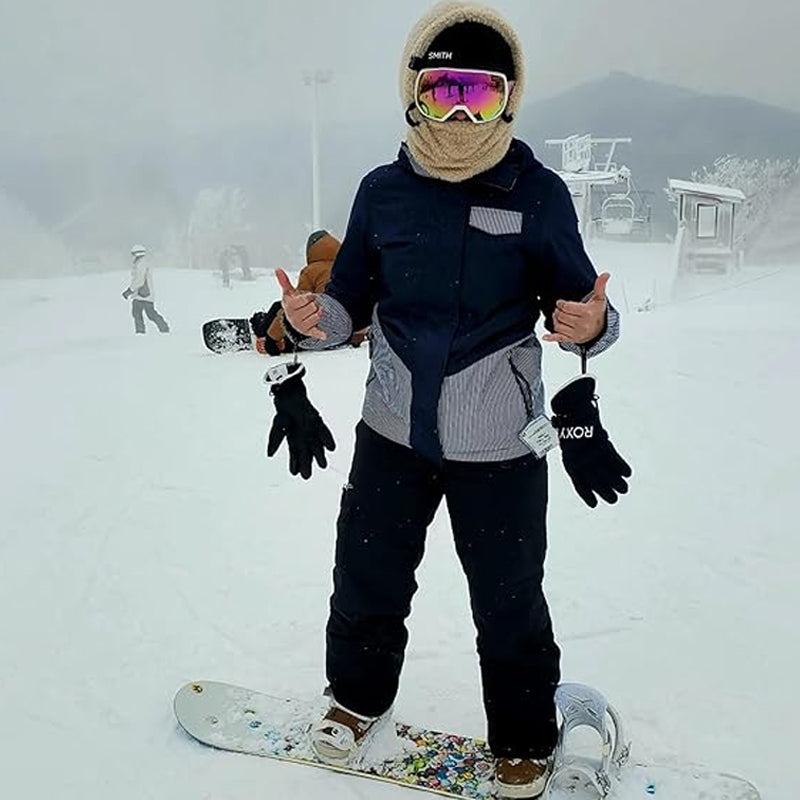 Komfortabel skimaske med hette. Pustende sherpa fleece for ski, snowboard og vinterbruk.